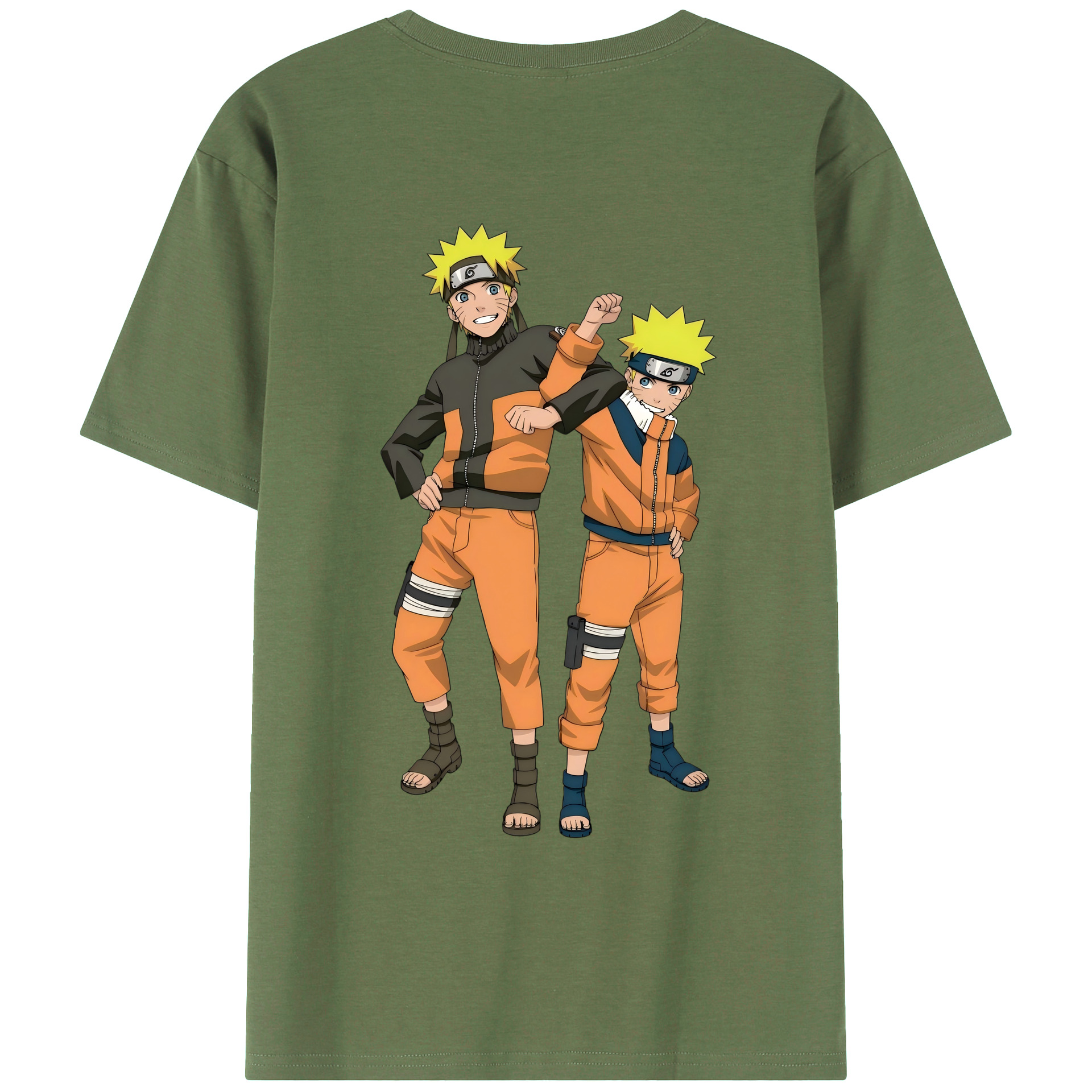 （画像用） NARUTO -ナルト- うずまき ナルト Uzumaki Naruto 綿100％ メンズ半袖Tシャツ（バックプリント） 通気性